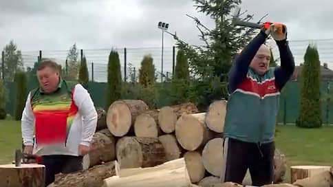 Лукашенко наколол дров, чтобы не дать Европе замерзнуть // Видеофакт
